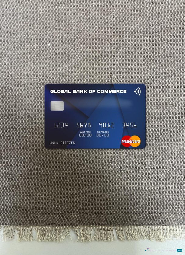 Download Antigua and Barbuda Global Bank of Commerce mastercard photolook front Photoshop template